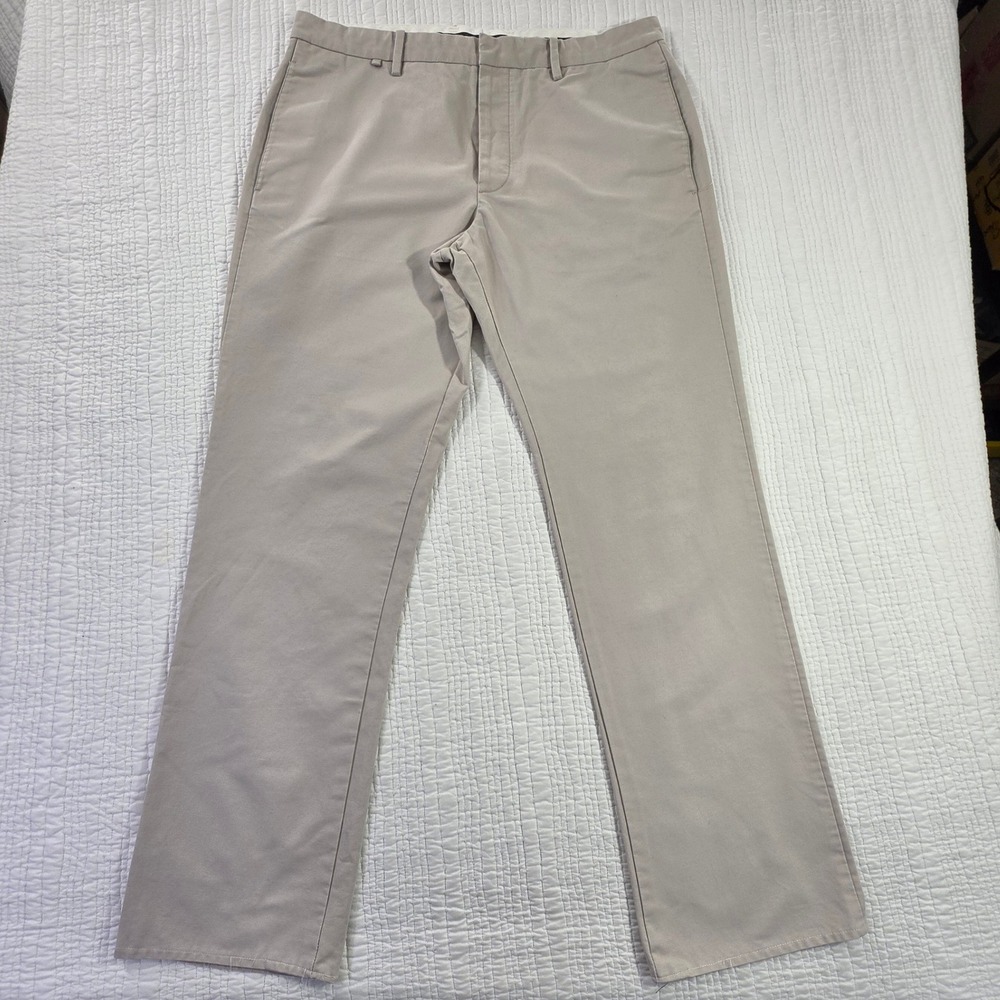 Armani Exchange Tan Khaki Dress Pants Mens 36 Reg Adjustable Back Buckle EUC 80c